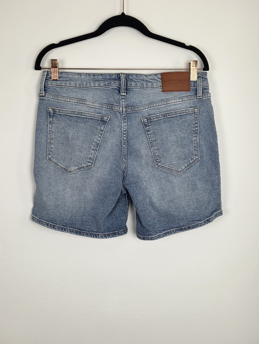 Lucky Brand The Roll Up Distressed Shorts Women's 8/29 Blue Stretch - Picture 12 of 13
